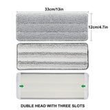 HiBaby Flat Mop Pads, 5 Pack 13" X 4.9" Flat Mop Microfiber Mop Head/Refill/Pad, Washable Squeeze Cleaning Mop Pads Replacement Heads - White and Grey…