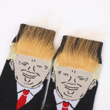 lasuroa 2 Pairs Trump Socks, 2024 Trump Funny Merchandise with Hair Trump Novelty Socks with 2pcs Combs Funny Gift Socks for Men and Women, 10-11