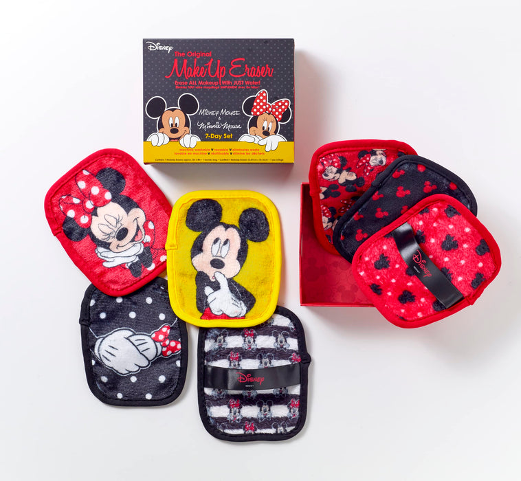 Makeup Eraser, 7-Day Set, Erase All Makeup with Just Water, Including Waterproof Mascara, Eyeliner, Foundation, Lipstick, and More! Disney Mickey & Minnie, 7 ct.