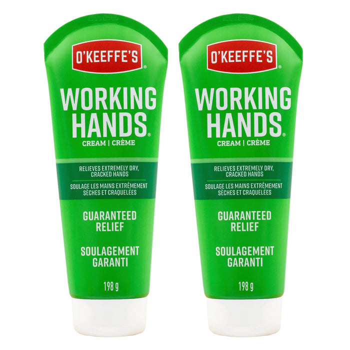 O'Keeffe's Working Hands Hand Cream, Relives and Repairs Extremely Dry Hands, 7 oz Tube (Pack of 2)