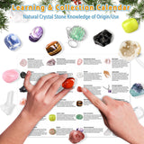 Crystal Advent Calendar 2024 Adult Kids-24 Days Rocks,Gemstones,Geode,DIY Bracelet,Crystal Necklace,Stone Learning Collection Advent Countdown Calendar,Christmas Gift for Girls Boys