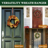 ZMCINER Wreath Hanger for Front Door, Adjustable Wreath Hanger from 15 to 25 Inches Wreath Hanger, 20 lbs Larger Door Upgrade Wreath Hanger Christmas Fall Wreaths Decorations Hook (Bronze)