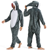 Shark Onesie Adult - Shark Halloween Costumes for Women Men Couples Halloween Pajamas Cosplay Animal Onesies L