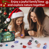 Crystal Advent Calendar 2024,24 Days Christmas Countdown Calendar Gifts for Kids,Stone Learning Collection with Unique Crystal and Rocks for Adults Teens