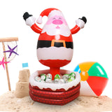 Santa Inflatable Cooler -Christmas in July Decorations Supplies Inflatable Cooler - Keeps Up to 72 Drinks Cold - 24" x 28" in - Inflatable Yard Decoration (Santa)