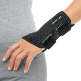 MUELLER Sports Medicine Green Fitted Wrist Brace, Wrist Pain Relief Support for Men and Women, Ideal for Carpal Tunnel, Tendinitis, Arthritis, Right Hand, Black, Small/Medium