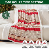 Westinghouse Christmas Heated Throw Blanket, Super Soft Flannel to Sherpa Electric Throw with 6 Heating Levels & 2-10 Hours Auto Off, Fast Heating & Overheat Protection, 50x60 Inch