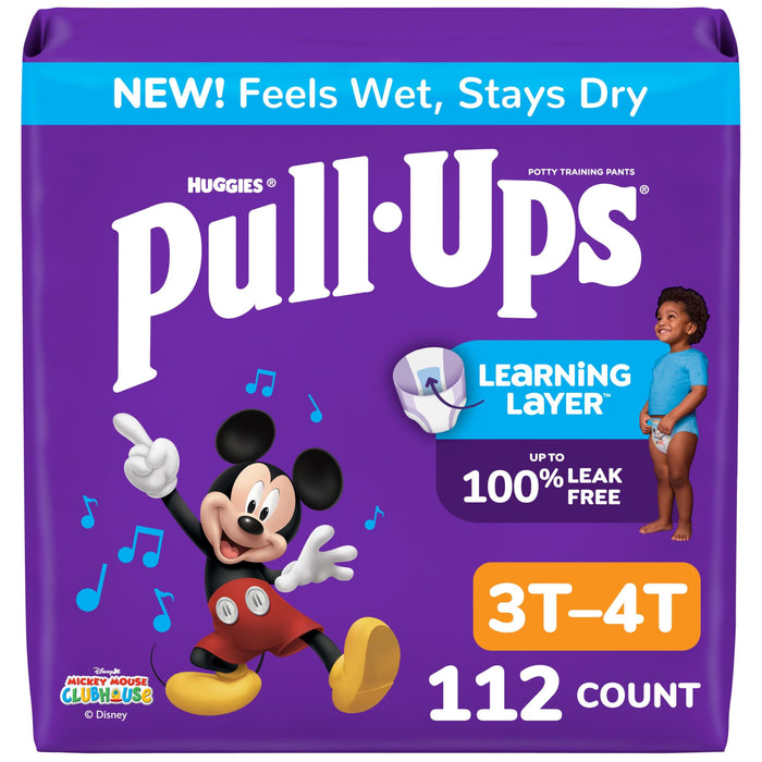 Pull-Ups Boys' Potty Training Pants, Size 3T-4T Training Underwear (32-40 lbs), 112 Count