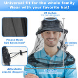 South to East Premium Mosquito Head Net for Insect, 2 Pack, Fly & Bug Protection | Ultra Large & Long, Extra Fine Holes for Camping, Hiking, Finshing, Gardening, Safari, Fits All Hats for Men & Women