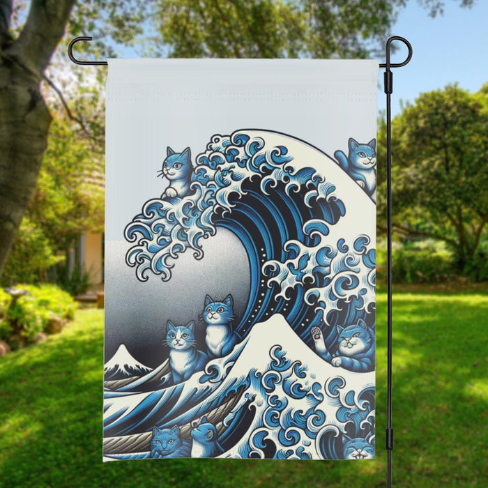 2024 Garden Flag 1 pack Blue Wave Cat for Kamala Childless Cat Ladies Sign, Progressive Vote Election 2024, Harris For President Garden Flag, Political Yard Sign ArtWork Original Design 443