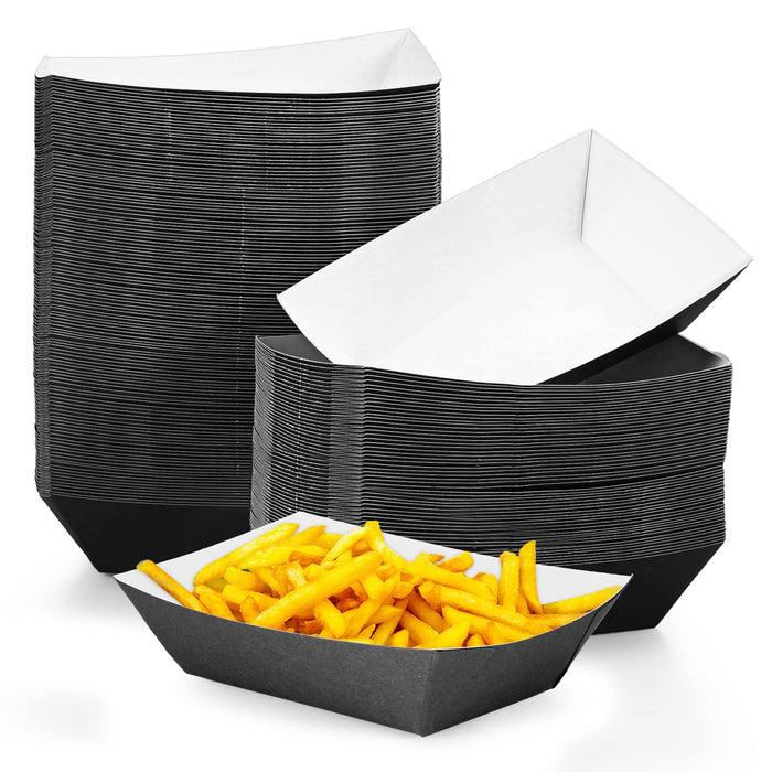 Yinkin 100 Pcs 2lb Paper Food Trays Boat 2lb Disposable Nacho Trays Kraft Paper Boat for Tacos Concession Halloween Christmas Party Supplies (Orange)