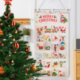 HOWAF Fabric Christmas Advent Calendar (Countdown to Christmas), 24 Days Mystery Christmas Countdown Calendar with 24 Pockets for Xmas Holiday Home Wall Decoration