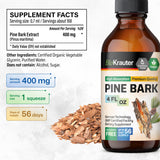 BIO KRAUTER Pine Bark Extracts Tincture - Rich in Antioxidants Liquid Supplement - 400 mg Organic French Maritime Pine Bark Extract Drops - Vegan, Alcohol & Sugar Free Extract - 2 Months Supply