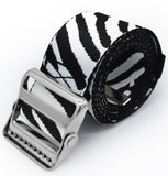 Transfer Belt with Metal Buckle by LiftAid - Transfer and Walking Aid with Belt Loop Holder for Assisting Patients, Nurses, Therapists, Home Care - 60"L x 2"W (Zebra)