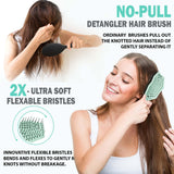 Hair Brush Set For Women - Fiora Naturals Hair Detangler Brush, Round Brush, and Comb Set - Bio-friendly Hairbrushes for Detangling and Blow Drying - For All Hair Types, Natural, Fine & Curly.