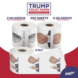 Gagster Donald Trump Toilet Paper Roll - 3 Ply Funny Novelty Gag, 200 Sheets Per Roll, Prank Gift for Adults, Presidential Pack (2 rolls with trump images, 1 roll with trumps funniest tweets) 3-pack