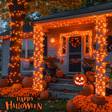 JMEXSUSS 250 LED Halloween String Lights, 91.5ft Orange Halloween Lights Outdoor Waterproof, 8 Lighting Modes Connectable Halloween Tree Lights for Yard Patio Party Halloween Christmas Decorations