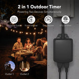 BN-LINK 24 Hour Heavy Duty Mechanical Timer, Outlet Timer with 15 Minutes Intervals, Outdoor Timer Outlet Waterproof, 2 Grounded Outlets for Christmas Lights,15A 1/2HP, ETL Listed（2 Pack）