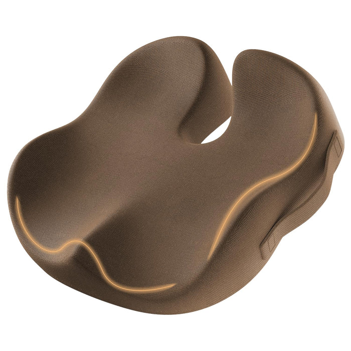 ProtoArc Seat Cushion for Tailbone Pain Relief, Office Chair Cushion, Coccyx Cushion, Ergonomic Memory Foam Seat Cushion for Home, Car, Pressure Relief Pad for Hip, Coccyx, All Day Comfort - Coffee