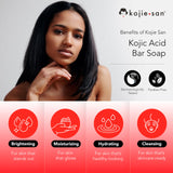 Kojie San Skin Brightening Soap – The Original Kojic Acid Soap that Reduces Dark Spots, Hyper-pigmentation, & other types of skin damage – 100g x 6 Bars