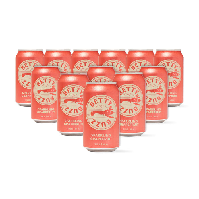 Betty Buzz Sparkling Grapefruit Premium Sparkling Soda by Blake Lively (12 pack Cans) | Natural Flavors & Sweeteners, Only Clean Ingredients