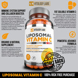 Premium Liposomal Vitamin C 2000mg - 180 Capsules –Ultra Potent High Absorption Ascorbic Acid, Supports Immune System & Collagen Booster - Powerful Antioxidant High Dose - Fat Soluble