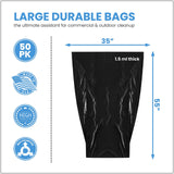 ToughBag 55 Gallon Trash Bags, 55-60 Gallon Trash Bags Heavy Duty (50 COUNT) - Large Black Trash Bags, 50-60 Gallon Garbage Bags for Contractors, Commercial, and Lawn, 35 x 55" - Made in USA