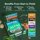 ALOHA Organic Plant Based Protein Bars - 6 Flavor Variety Pack - 12 Count, 1.9oz Bars - Vegan Snacks, Low Sugar, Gluten-Free, Low Carb, Paleo, Non-GMO, Stevia-Free, No Sugar Alcohol Sweeteners