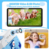 Kids Camera Instant Print - 1080P Digital Video Instant Camera for Kids, Christmas Birthday Gifts for Girls Boys Age 3-12, Toddler Cameras with 3 Rolls No Ink Print Paper & 32g SD Card -Shark