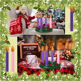 Hiboom Christmas Fake Advent Wreath Safe for Kids Candle Holder with Holly Red Berry Advent Season Centerpiece Decor Advent Wreath Kits for Home Table Decoration Advent Tradition