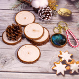 SENMUT Unfinished Wood Slices 30pcs 2.8"-3.0" Wood Circles for Crafts, Predrilled Natural Wood Rounds, Wooden Discs Perfect for DIY, Artistic Creations & Christmas Wood Ornaments for Crafts