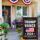 NASIAN Trump Vance 2024 Garden Flag Take America Back Garden Flag Trump Vance 2024 Yard Signs Patriotic American Garden Flags for Outside 12x18 Double Sided Outdoor House Lawn Decorations Banner