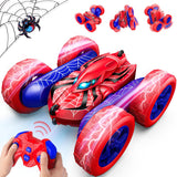 Spider Remote Control Car Double Sided 360° Rotating 4WD RC Cars 2.4GHz Electric Rechargeable Race Stunt Boys Toys Age 4-6 6-8 8-12 Birthday Halloween Christmas Party Gifts Toys for 3-12 Year Old Boys