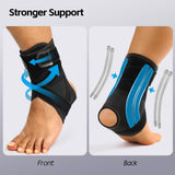 FORTEMOTUS Ankle Brace for Men Women - Adjustable Foot Brace for Sprained Ankle Injury Recovery, Copper Ankle Support Stabilizer with Metal Springs Support for Basketball Volleyball Football Running