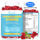 2 Pack Sugar Free Ashwagandha Gummies with Maca Root Turmeric GABA Mood Energy & Immune Support, Mixed Berry Flavor 60 Ct