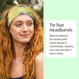 Tobeffect Wide Headbands for Women, Tie Dye Extra Large Turban Headband Boho Hairband Hair Twisted Knot Accessories, 6 Pack