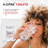 K-CITRA Potassium Citrate 1080mg Tablets - Premium Slow Release Potassium Supplement for Potassium Depletion and Kidney Stones, 100 Count - Convenient Potassium Powder Alternative, Effective Alkali Therapy & Simple Dosing