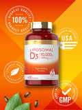 Carlyle Vitamin D3 Liposomal | 10,000 iu | 400 Softgels | Non-GMO and Gluten Free Formula | High Potency Vitamin D Supplement