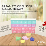 Shower Steamers Aromatherapy Advent Calendar 2024 Adult, Christmas Calendar Countdown 24pc Shower Bomb Spa Gift Box Stocking Stuffer for Women Self Care Kit