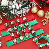 24PCS Christmas Wrist Band Jingle Bells Bracelets Jingle Bell Musical Instruments for Kids Christmas Party Favors (12 Red and 12 Green)