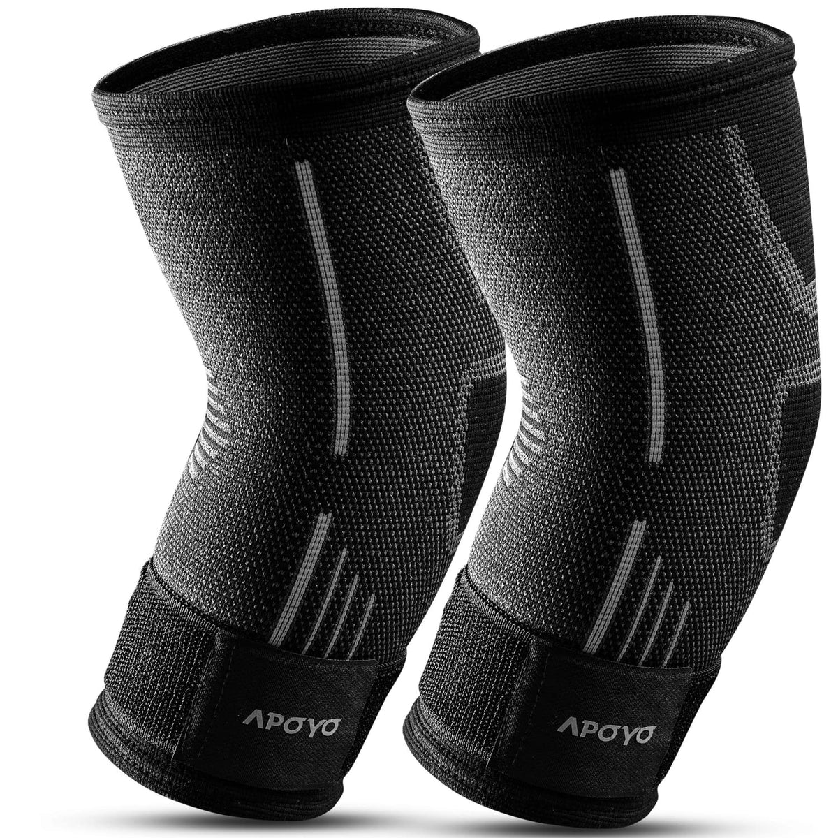 APOYO Elbow Compression Sleeve Pair For Tendonitis & Tennis Elbow - Adjustable Strap, Pain Relief For Workout & Arthritis, Size XL - View #8
