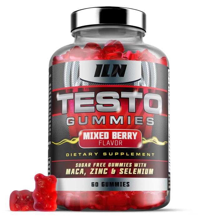 Iron Labs Nutrition Testo Gummies for Men (60 Gummies) - High Strength Booster for Men - Mixed Berry Flavor - Features Maca, Ginseng, Zinc and Selenium - Sugar Free & Vegan Suitable