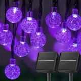 Solar Christmas Lights Outdoor Waterproof, 2-Pack 120 LED 72 FT Total, Crystal Globe Lights for Garden Yard Wedding Christmas Party Decor (Purple)