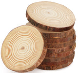 Binswloo 40 Pcs Natural Wood Slices Ornaments, 3.1-3.5 Inch Unfinished Craft Wooden Circles Round Wood Discs for Crafts Arts DIY Paintings Wedding Christmas Tree Decoration Coasters