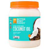 BetterBody Foods Organic Refined Coconut Oil, 56 Fl Oz, All Purpose Oil for Cooking, Baking, Hair and Skin Care