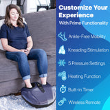 MIKO Foot Massager Machine - Deep Kneading, Shiatsu, Air Compression, and Heat Therapy - Plantar Fasciitis, Diabetics, Neuropathy, Fits Up to Men Size 13