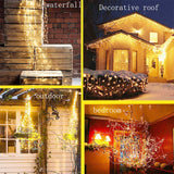 4 Pack 880 LED Battery Operated Firefly Bunch Lights, Remote Control Timer 8 Flashing Modes Copper Wire Waterfall Lights, Fairy Lights Waterproof for Christmas Patio Party Outdoor Decor (Warm White)