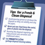 MIGHTY CLEAN Garbage Disposal Cleaner And Deodorizer Tablets 24 Pack - 1 Year Supply Kitchen Sink Cleaner And Deodorizer, Septic Safe Foaming Cleaner, Lemon Scent, Removes Odor-Causing Residues