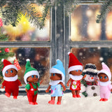 Hiboom Elf Black Baby Doll Christmas Elf Plush Dolls African American Ethnic Hispanic Black Elves Doll Elf Toy for Xmas Decor Advent Calendar New Year Gift (24 Pcs)