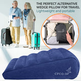 Circa Air Inflatable Wedge Pillow for Travel Wedge Pillow for Sleeping, Extra Wide 27" Triangle Sit Up Pillows for After Surgery, Sleep Wedges for Acid Reflux or Snoring, Incline Pillow for GERD